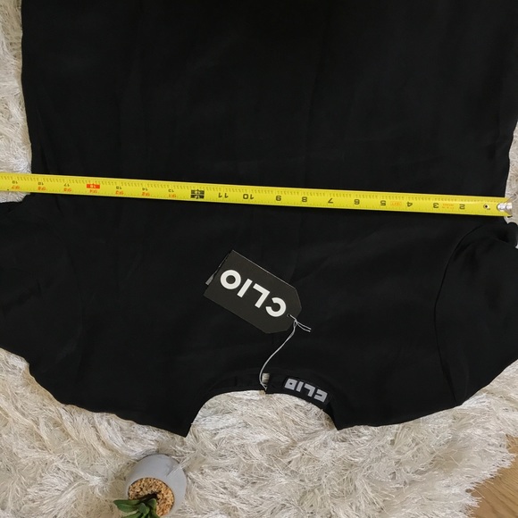 Clio Black 100% Silk Short Sleeve Blouse S NWT - Picture 6 of 7